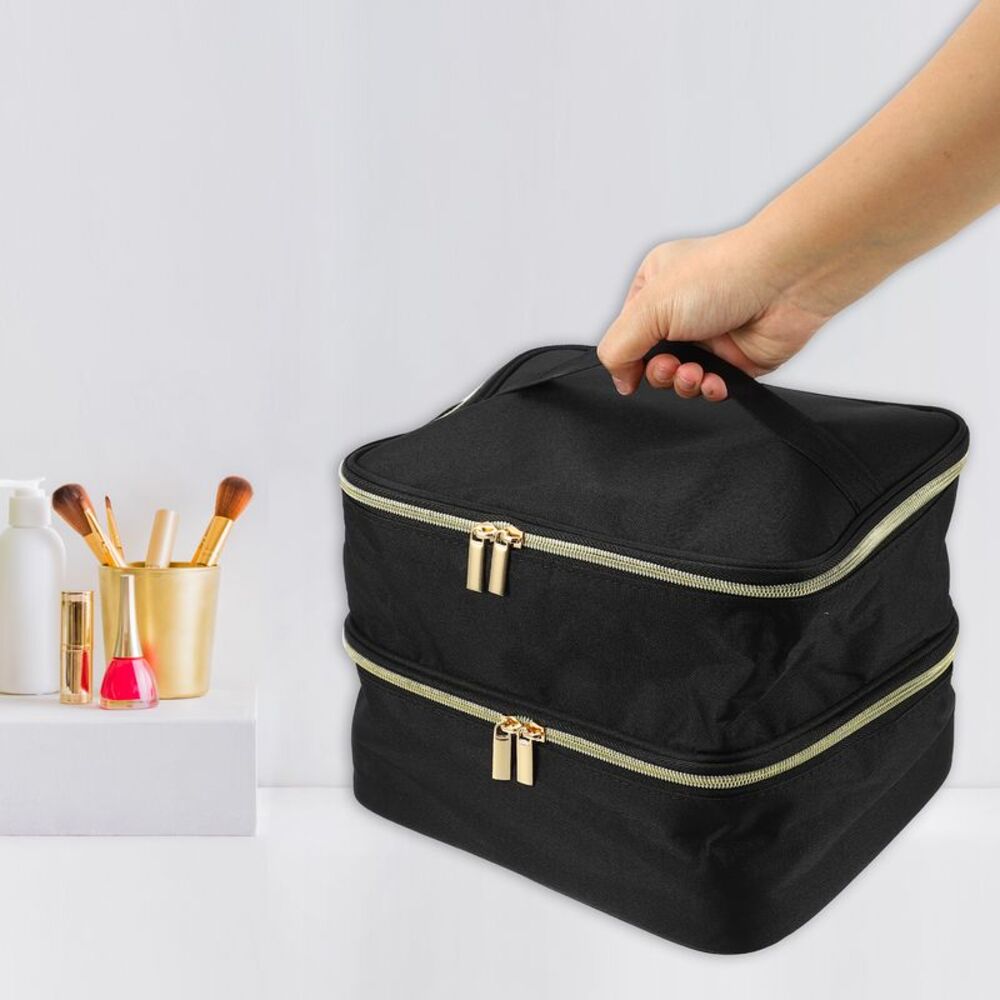 1 Pcs Double Layer Nail Polish Carrying Case for Nail Polish Nylon Black - Picture 6 of 6